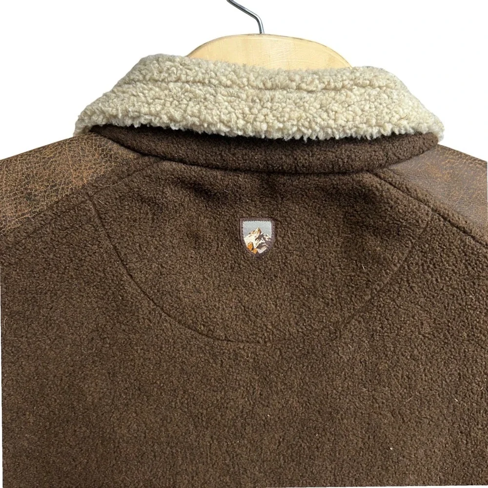 Kuhl Mens Brown Fleece Sherpa Lined‎ Full Zip Jacket Sz. XL Alpenwurxs